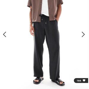 BRAND NEW W32 ASOS wide leg trouser with elasticated waistband in black